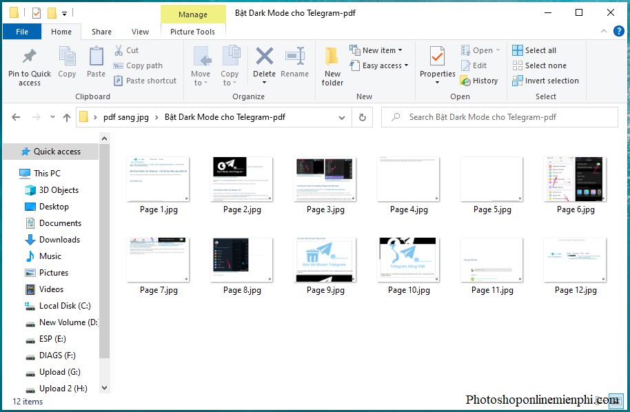 Cách chuyển đổi nhanh PDF sang JPG bằng Photoshop Online