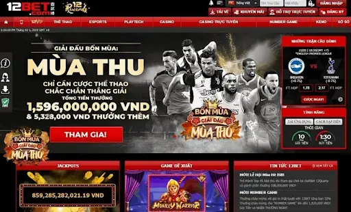 Nhà cái 12Bet: Sân chơi cá cược uy tín hàng đầu Châu Á với hơn 15 năm kinh nghiệm