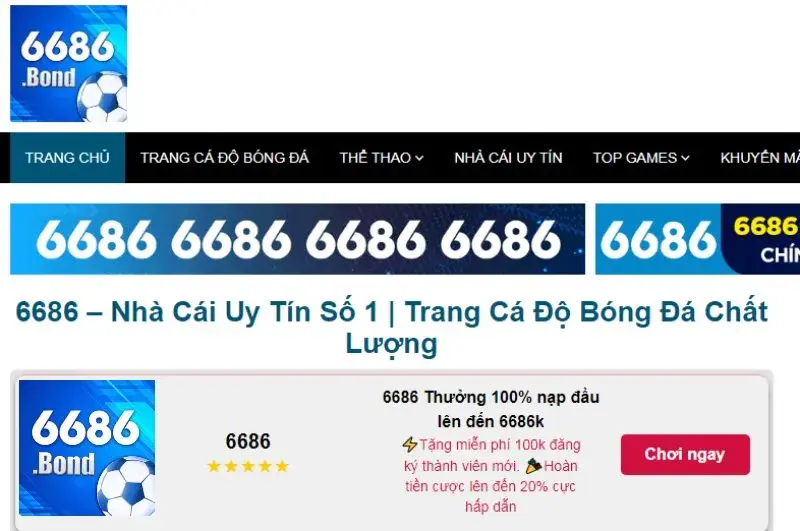 6686bet - Nhà cái cá cược hợp pháp an toàn cho cược thủ